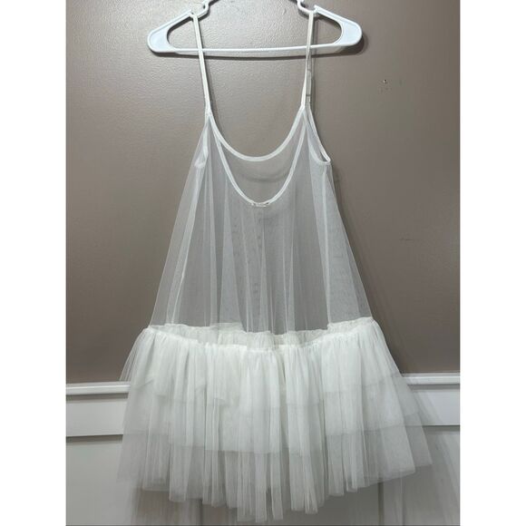 NWOT Free People Intimately White Sheer Push Send Mini Slip Women's Small - Picture 2 of 8